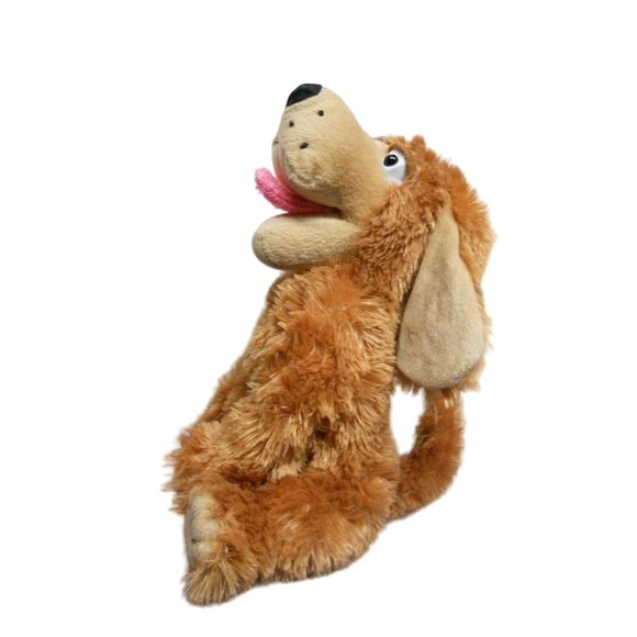 Peek A Boo Plush Dog Puppy with Tongue out 11" tall sitting - Picture 2 of 2